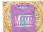 Mama colorful checkered DTF Transfer