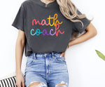 Colorful Cursive MATH COACH DTF Transfer