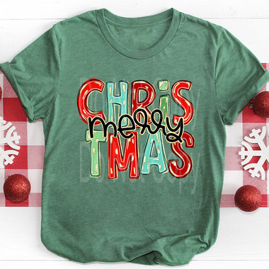 Merry Christmas Faux Gold Foil DTF Transfer