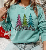 Merry Christmas Bling Trees DTF Transfer