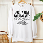 Just a Girl Walking With Mustard Seed Faith (Black) DTF Transfer (SDD)