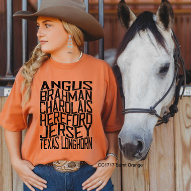 Cattle Names Single Color Screen T109