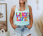 Lake Life Tie Dye Screen Print High Heat Transfer W129