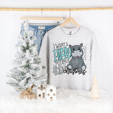 I Want a Hippopotamus for Christmas DTF Transfer