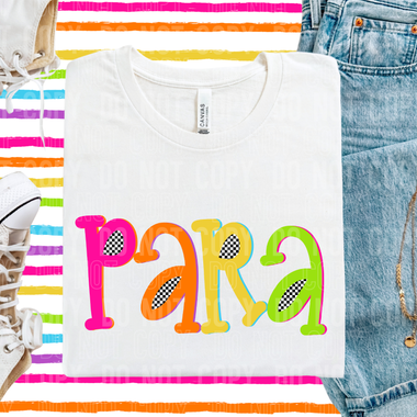Para Colorful Checkered DTF Transfer (SBBB)