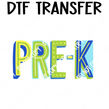 Colorful Pre K boy DTF Transfer