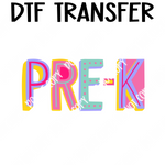 Colorful Pre-K girl Grade girl DTF Transfer