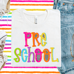 Preschool Colorful Checkered DTF Transfer (SBBB)