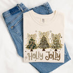 Holly Jolly Coquette Camo Bow Tree Wholesale Tee