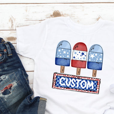 Custom Listing Patriotic Popsicle DTF Transfer (leave name in the note)