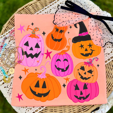 Whimsy Pumpkin Collage Wholesale Tee
