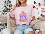 Pink Faux Foil Tree DTF Transfer
