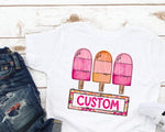 Custom Listing Popsicle Girl DTF Transfer (leave name in the note)