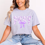 Pray Purple Toile DTF Transfer