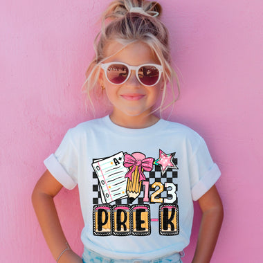 Pre-K Checkered Pink DTF Transfer (SDD)