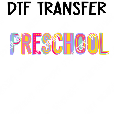 Colorful Preschool girl Grade girl DTF Transfer