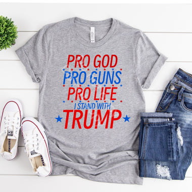 Pro God/Stand with Trump Screen Print High Heat Transfer V48