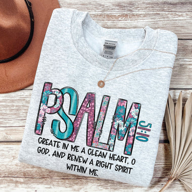 Psalm 51:10  DTF Transfer