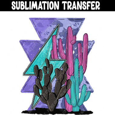 Purple Cactus Sublimation Transfer