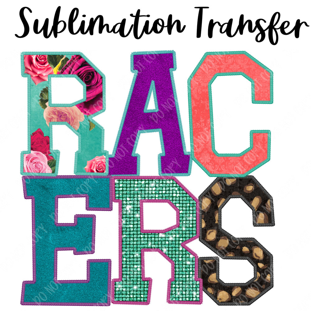 Floral Racer Racers Floral Mascot Sublimation Transfer – Wills Creek Designs