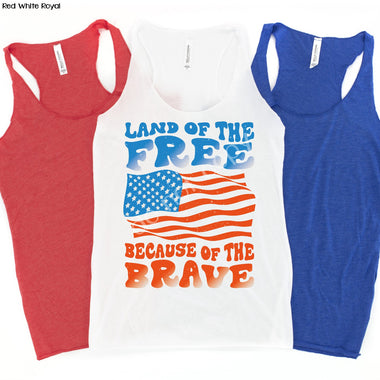 Land of the Free Flag Screen Print High Heat Transfer Y2
