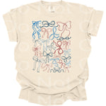 Red White and Blue Ribbons DTF Transfer (E)