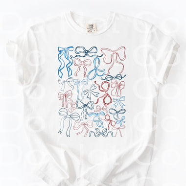 Red White and Blue Ribbons DTF Transfer (E)