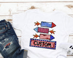 Custom Listing Firework Rockets DTF Transfer (leave name in the note)