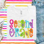 Second Grade Colorful Checkered DTF Transfer (SBBB)