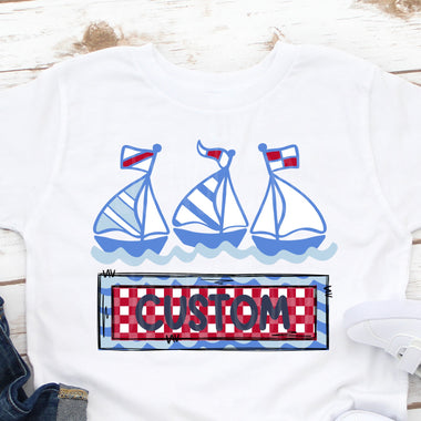 Custom Listing Sailboats DTF Transfer (leave name in the note)