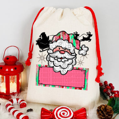 Personalized Girl Light Skin Santa DTF Transfer (Leave the name in the personalized box)