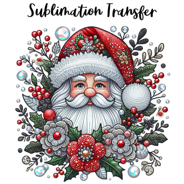 Santa Floral Sublimation Transfer