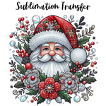 Santa Floral Sublimation Transfer