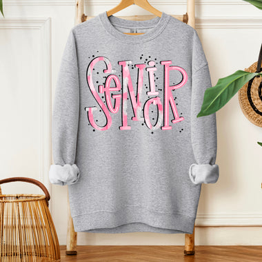 Senior Pink White Silver DTF Transfer (SDD)