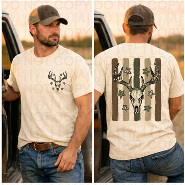 Striped Camo Antlers DTF Transfer (UAC)