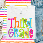 Third Grade Colorful Checkered DTF Transfer (SBBB)