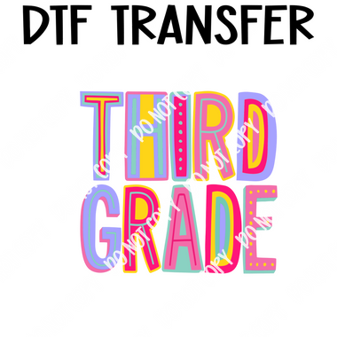 Colorful Third Grade girl DTF Transfer