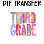 Colorful Third Grade girl DTF Transfer