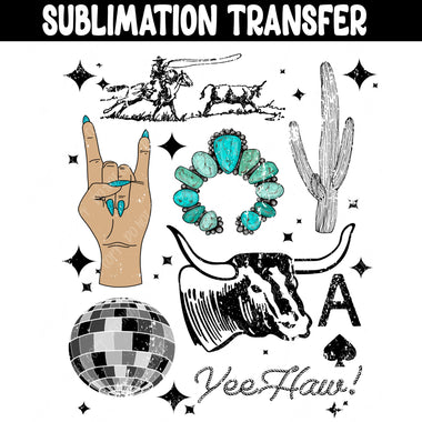 Western Collage Sublimation Transfer