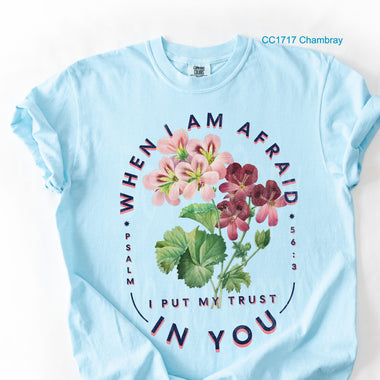 When I Am Afraid Navy Distressed DTF Transfer