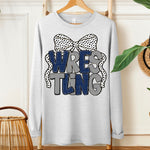 Wrestling Bow Navy Grey DTF Transfer (SDD)