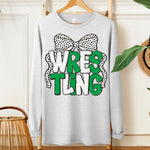 Wrestling Bow White Kelly Green DTF Transfer (SDD)