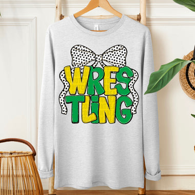Wrestling Bow Kelly Green Yellow DTF Transfer (SDD)
