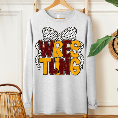 Wrestling Bow Maroon Yellow Gold DTF Transfer (SDD)