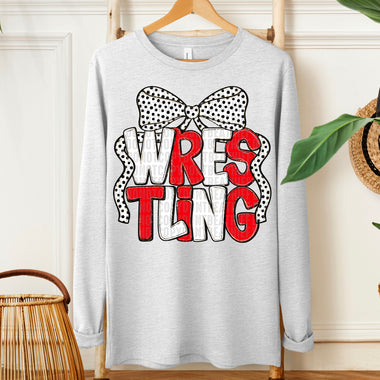 Wrestling Bow Red White DTF Transfer (SDD)