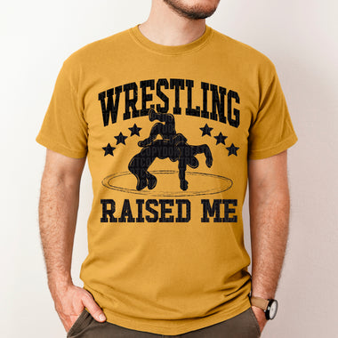 Wrestling Raised Me BLACK DTF Transfer (SDD)