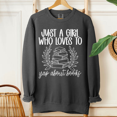 Just a Girl Who Loves to Yap About Books (White) DTF Transfer (SDD)