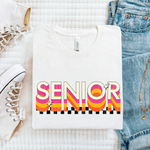 Senior Stacked Checkered DTF Transfer (SBBB)