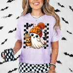 Ghost Checkered Coffee DTF Transfer (SBBB)