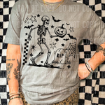 Skeleton Halloween Checkered DTF Transfer (SBBB)